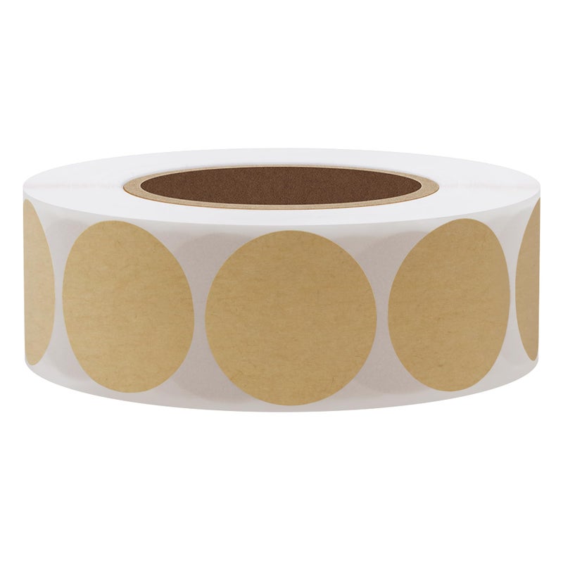 Hybsk 1 inch Round Color Coding Dot Labels Envelope Seals Writable Light Kraft 1000 Stickers Per Roll (Kraft) - Image 3